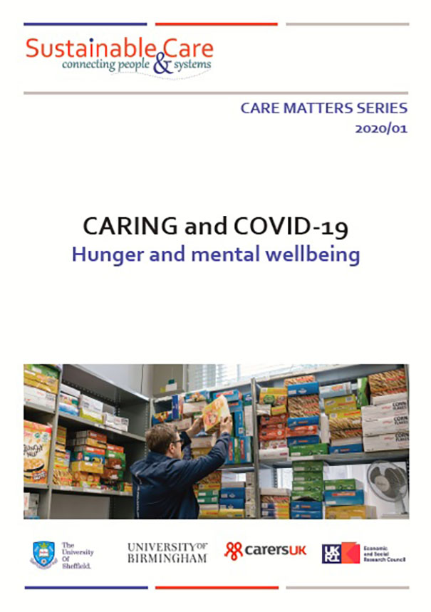 Caring and COVID-19: Hunger and mental wellbeing front cover
