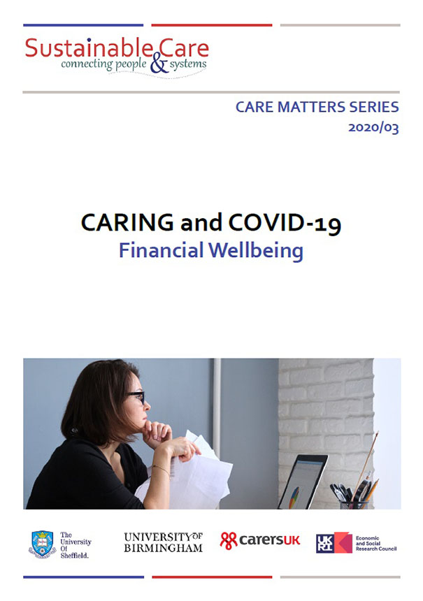 Caring and COVID-19: Financial Wellbeing front cover