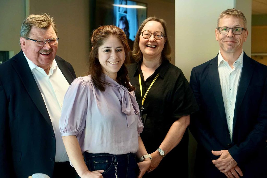 Maria Nilsson and her PhD Supervisors, Associate Professor Lennart Magnusson, Professor Elizabeth Hanson, and Senior lecturer Stefan Andersson.