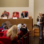 Professor Shereen Hussein is addressing the gathering ta the Symposium on Global Ageing