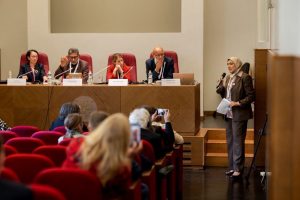 Professor Shereen Hussein is addressing the gathering ta the Symposium on Global Ageing