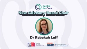 Text: New Advisory Board Chair Dr Rebekah Luff
