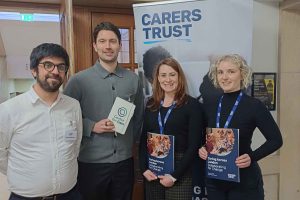 Ramzi Suleiman, Dominic King-Carter, Fay Benskin and Lucy Wood posing for a picture at the Carers Trust Event