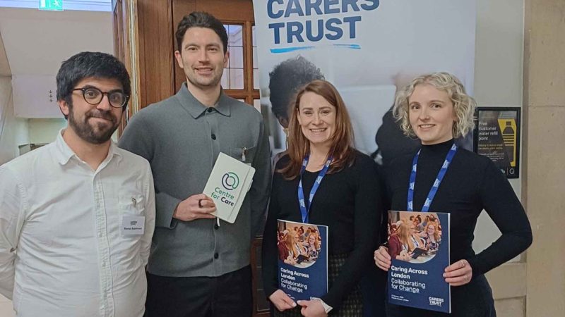 Ramzi Suleiman, Dominic King-Carter, Fay Benskin and Lucy Wood posing for a picture at the Carers Trust Event