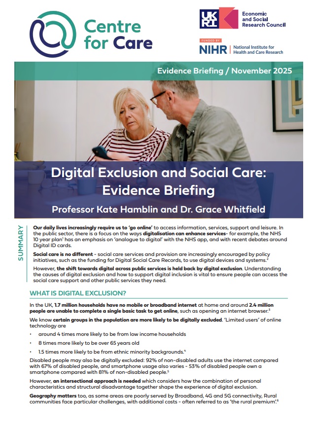 Digital Exclusion briefing 2025 front cover