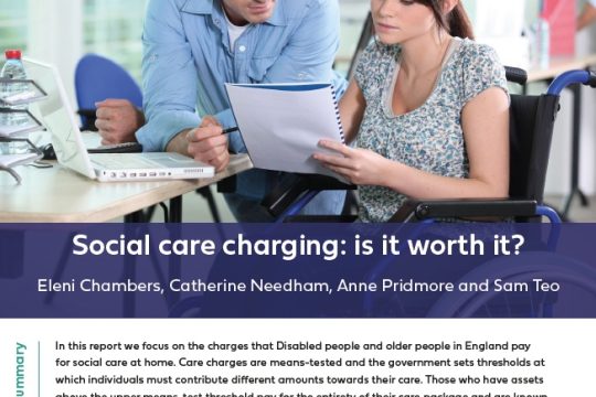 Social Care Charging Working Paper 8 front cover